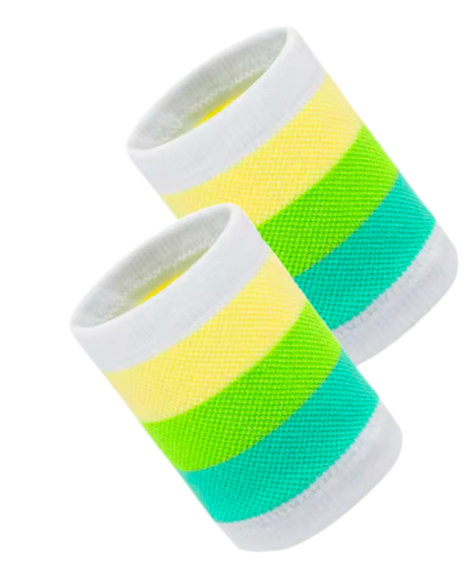 Runway Racquets Sweatband Set - Green Stripes