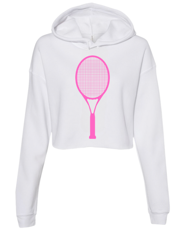 Tennis Hoodie - Runway Athletics Cropped White/Pink