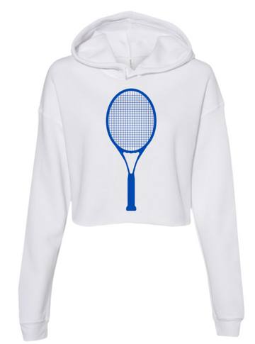 Tennis Hoodie - Runway Athletics Cropped White/Blue