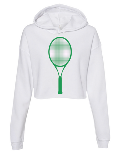 Tennis Hoodie - Runway Athletics Cropped White/Green