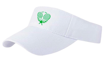 White Twill Visor - Green Crest