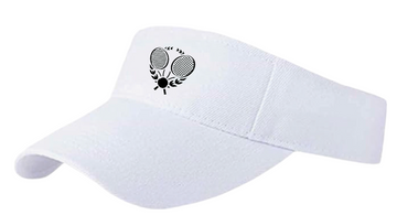 White Twill Visor - Black Crest