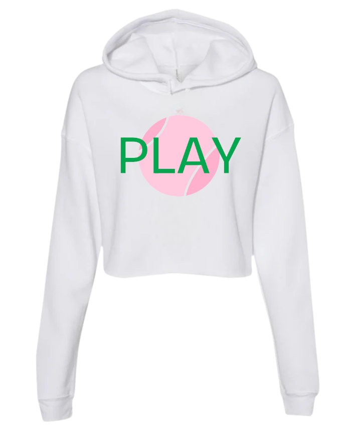 Tennis "PLAY" Hoodie - Runway Athletics Cropped