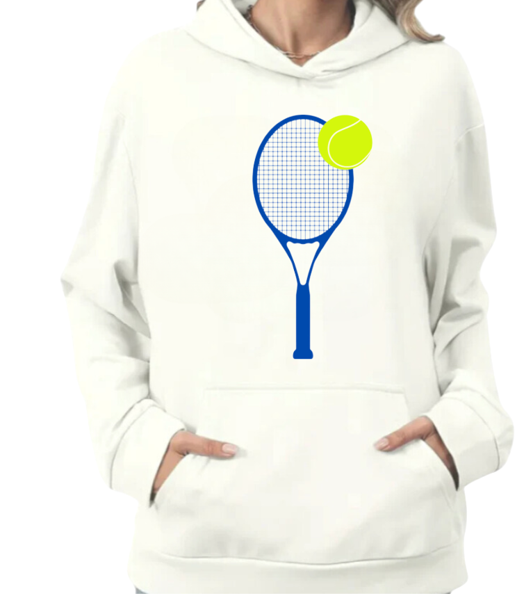 Sweatshirt Tennis Avec Logo Raquette Simple - Cadeau Pour Joueur/fan De Tennis, Coupe Classique, 241g - Tenue Décontractée Sportive - 3