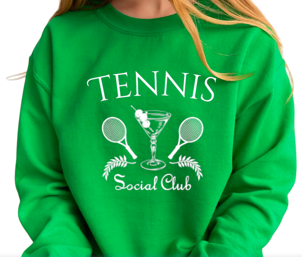 Tennis Green Sweatshirt - "Social Club"