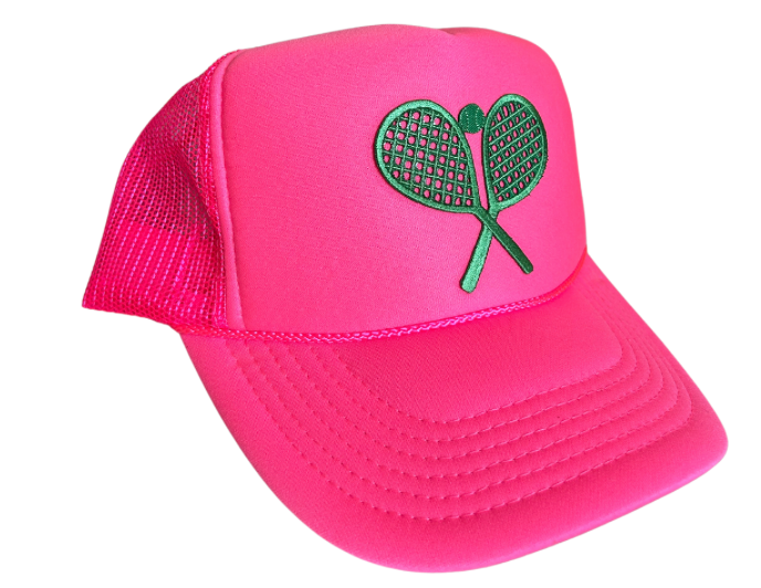 Double Trouble Trucker Hat - Neon Pink