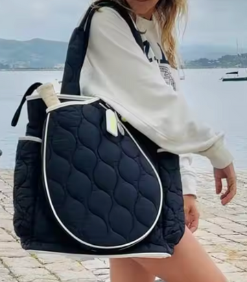 Tennis Quilted Backpack/Tote - Darkest Navy