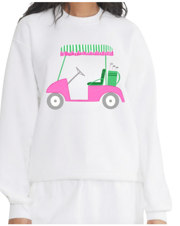 Golf Cart Sweatshirt - White