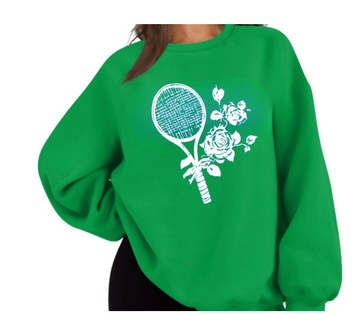 Tennis Flowers Sweatshirt - Green