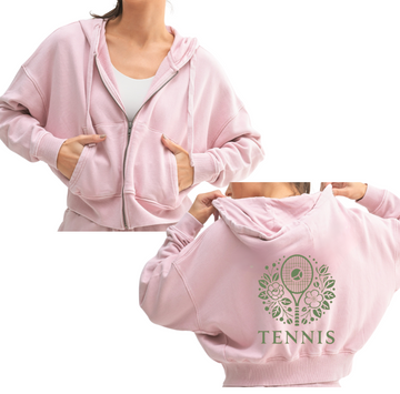 Flower Power Tennis Zip Up Hoodie