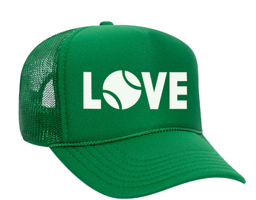 LOVE Tennis Green Trucker Hat - White Love