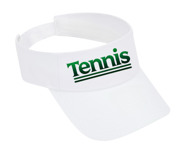 White Twill TENNIS Visor - Green TENNIS