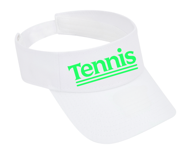 White Twill TENNIS Visor - Bright Green TENNIS