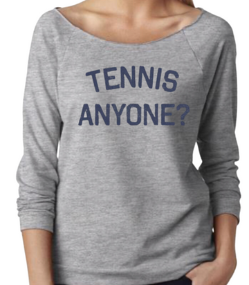 Tennis Anyone? Sweatshirt Tee - Heather Grey