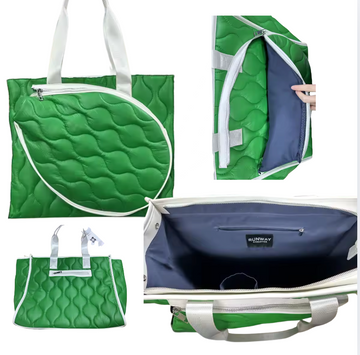 Tennis Quilted Lightweight Tote - Green