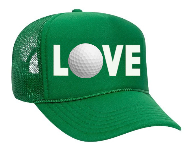LOVE GOLF Green Trucker Hat