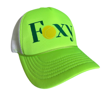 Foxy Tennis Bright Green Trucker Hat