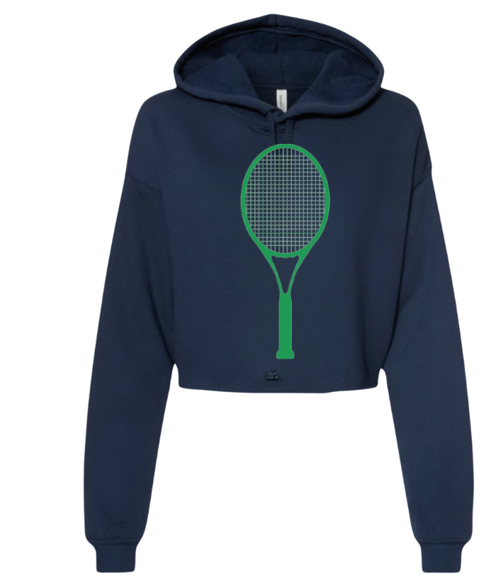 Tennis Hoodie - Runway Athletics Cropped Navy/Green