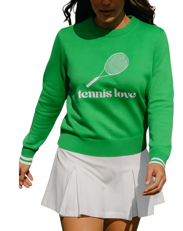 Tennis Sweater - Green Tennis Love