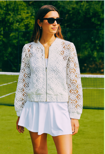 Lace After Play Bomber - White