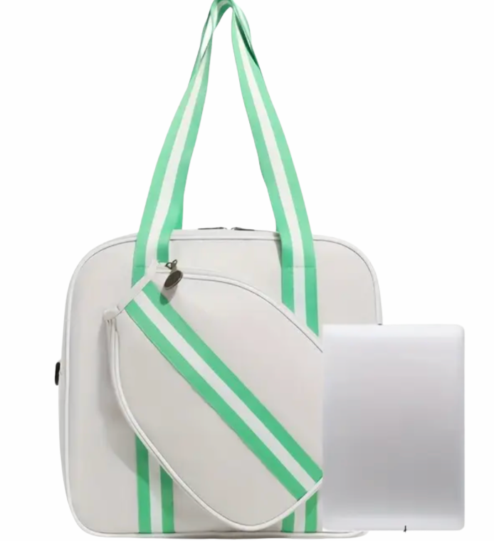 Retro Stripes Pickleball Bag - Green Trim