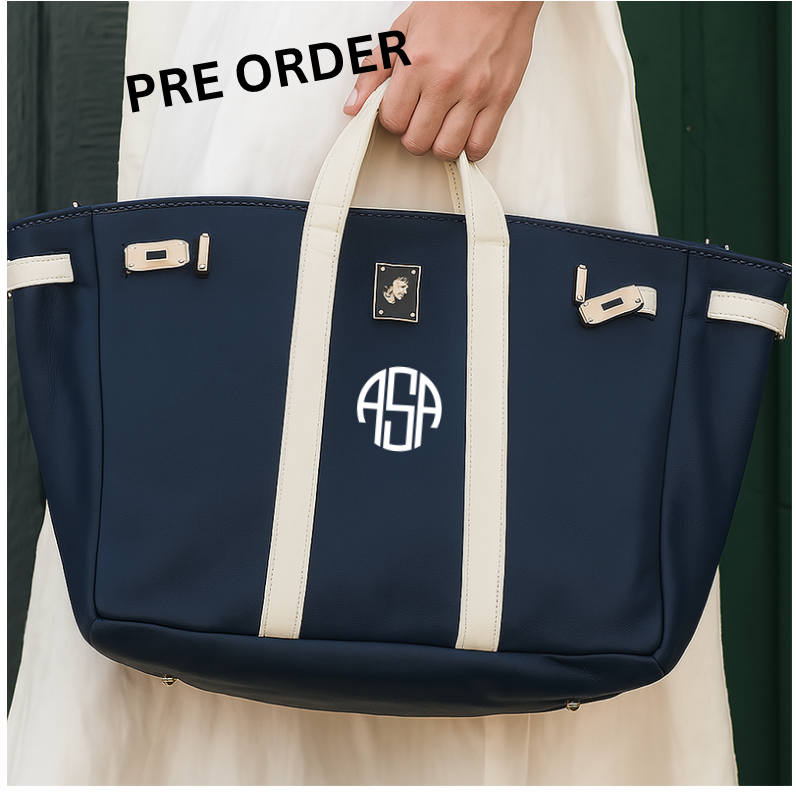 Canvas Boat Bag - Navy/White