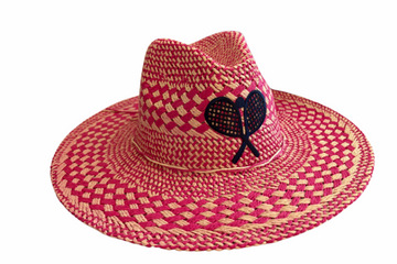 Tennis Checkered Weave Spectator Hat - Red/Navy