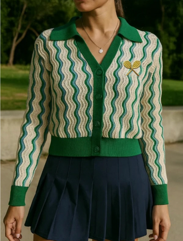 Vintage Vibe Tennis Cardigan