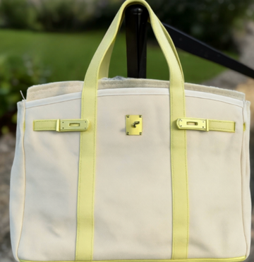 Canvas Boat Bag - Pale Yellow Trim