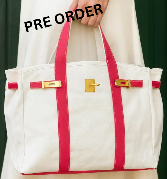 Canvas  "Totekin" Boat Bag - Red Trim