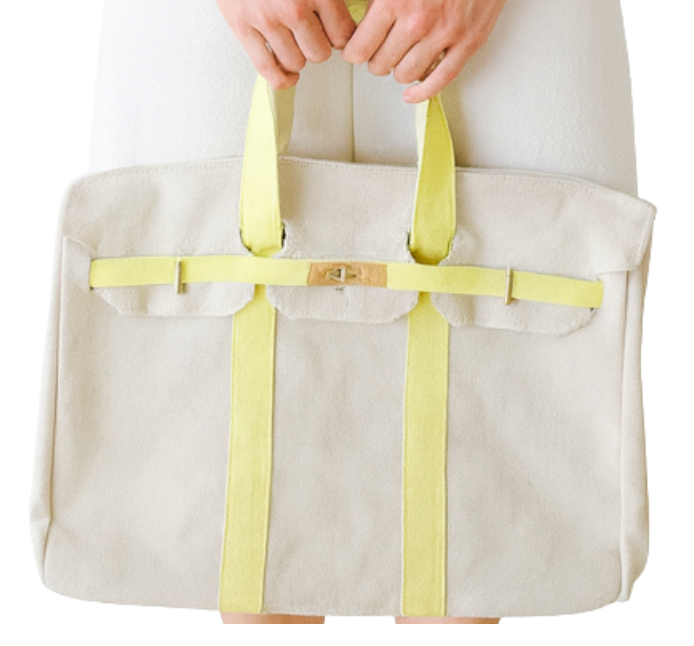 Canvas  "Totekin" Boat Bag - Pale Yellow Trim