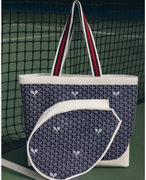 Whimsy Tennis Bag - Boutique Vintage Vibe Blue