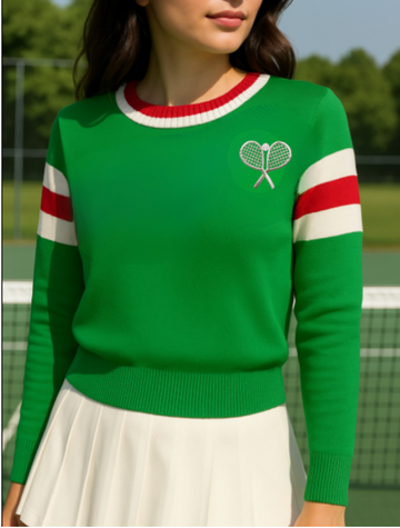 The Classic Pullover - Green, Red, White