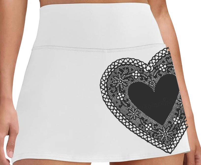 Love & Lace Tennis Skirt - White/Navy