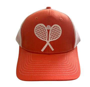 Orange Twill Cap - White Racquets