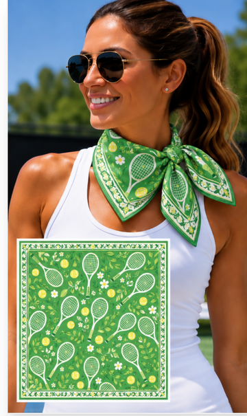 Tennis Print Bandana - Green