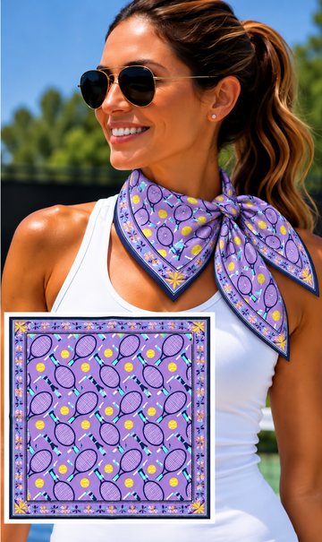 Tennis Print Bandana - Purple