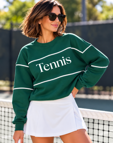 Classic Tennis Sweatshirt - Green/White