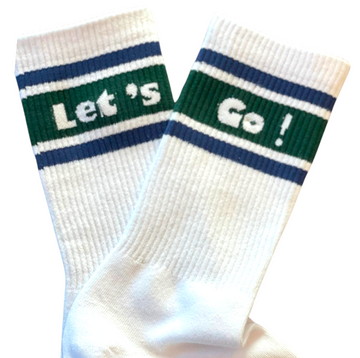 Let's Go Socks - White/Navy/Kelly Green