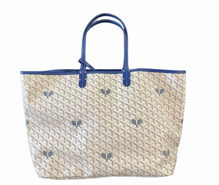 The Whimsy Tennis Lovers Large Tote - Cream/Navy