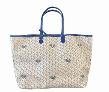 The Whimsy Tennis Lovers Large Tote - Cream/Navy