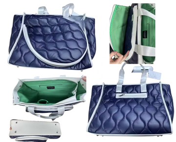 Tennis Quilted Lightweight Tote - Navy/Green