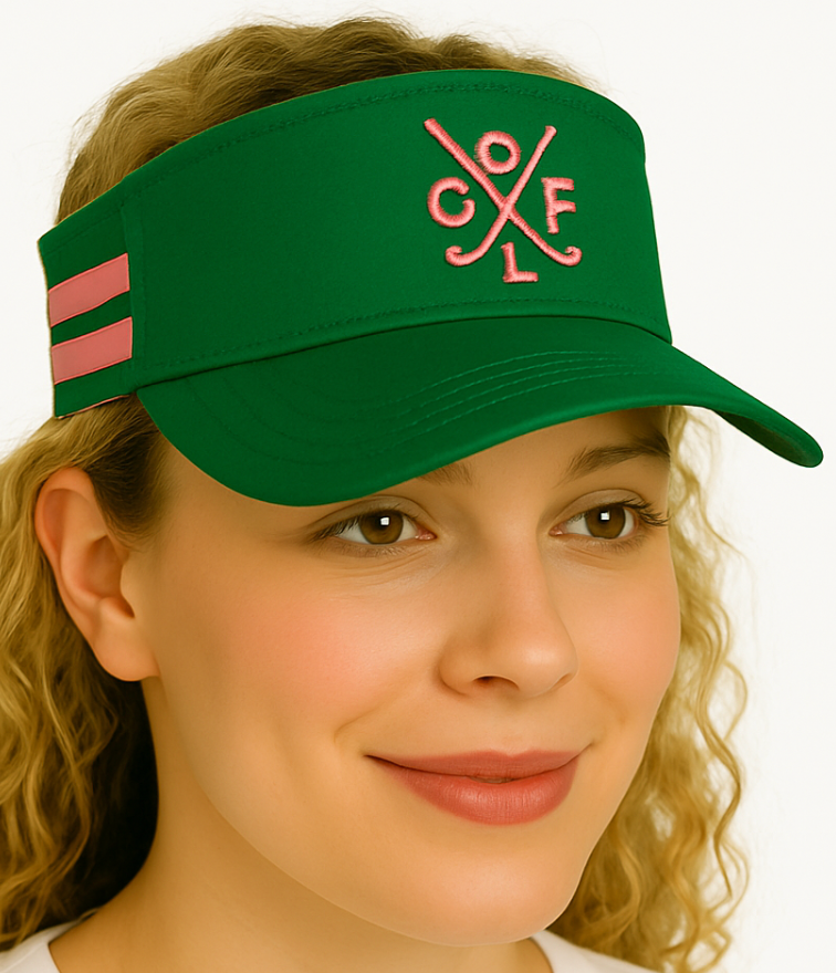 Golf Visor - Green & Pink