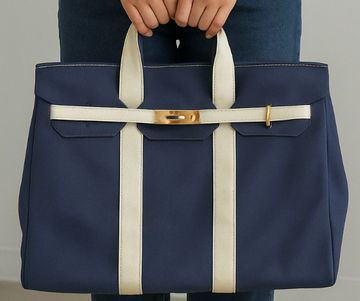 Canvas Boat Bag - Navy/White