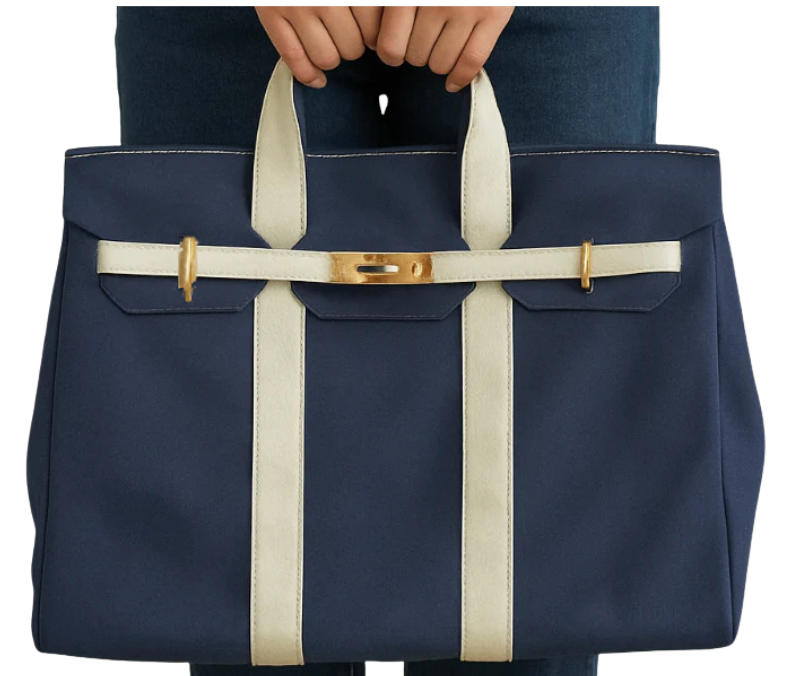 Canvas  "Totekin" Boat Bag - Navy/White