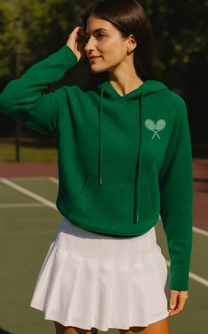 Tennis Vibes Sweater Hoodie - Green