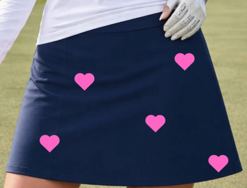 Women's Navy & Pink Golf Skort with UPF 50+ | Performance Golf Skirt  | Runway Athletics