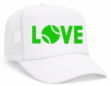 LOVE Tennis White Trucker Hat - GreenLove