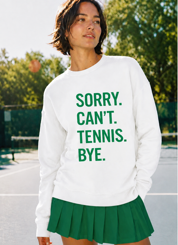 Tennis Sweatshirt - White/Green