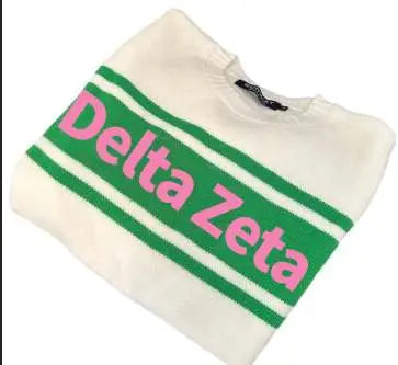Buy this beautiful Delta Zeta Tennis Sweater online from Runway Athletics